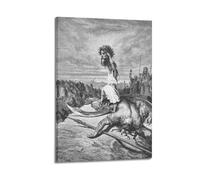 JNNJMN Póster decorativo de David y Goliat, lienzo para pared e impresión artística moderna para decoración de dormitorio familiar, 12 x 18 pulgadas (30 x 45 cm)