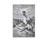 JNNJMN Póster decorativo de David y Goliat, lienzo para pared e impresión artística moderna para decoración de dormitorio familiar, 12 x 18 pulgadas (30 x 45 cm)