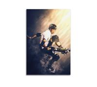 JNNJMN Póster decorativo de Tony Hawk, lienzo para pared, impresión artística moderna, decoración de dormitorio, 12 x 18 pulgadas (30 x 45 cm)