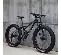 JNPGVTCD Bicicleta de montaña de 26 Pulgadas, para Adultos, con neumáticos Anchos, para senderos, de 27 velocidades, con Cuadro de Acero de Alto Carbono, suspensión Total, Freno de Disco do