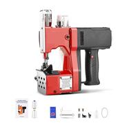 JNPGVTCD Máquina de Cierre de Bolsas portátil, selladora de Costura, máquina eléctrica Industrial, selladora de Embalaje Tejido, automática, doméstica, de Alta Velocidad (Rosso)