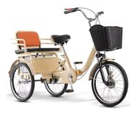JNPGVTCD Triciclo Plegable para Adultos con Pedales, Triciclo de Movilidad con Horquilla Delantera hidráulica y Frenos Traseros para Personas Mayores, Bicicleta de Crucero de 3 Ruedas con r