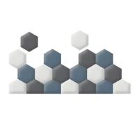 JNTFNE 19 paneles de pared acolchados, adhesivos de pared 3D anticolisión, paneles de cabecero autoadhesivos, acolchado de pared hexagonal para habitación de niños y sala de juegos