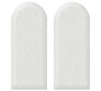 JNTFNE 2 paneles de pared tapizados, cabecero de despegar y pegar, pegatinas de pared 3D anticolisión, cabecero de cama para niños, acolchado de pared para dormitorio y sala de juegos (color: gris