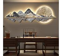 JNTFNE Arte De Pared Iluminado 3d Con Led, Pintura Decorativa De Pared Con Control Remoto Para Sala De Estar, Escultura De Pared Mural Colgante Moderna D-plug 100cm/39.3in