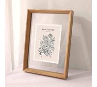 JNTFNE Marco de Fotos de Doble Cristal, Transparente, Flotante, de Madera A4, para Lienzo, Transparente, a Prueba de Polvo, A3, A4, para Fotos, Obras de Arte y pósteres.