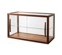 JNTFNE Vitrina de Panadería con Encimera de Madera Y Puertas de Vidrio, Vitrina de Pastelería para Cupcakes, Galletas, Pasteles Y Todos Los Postres Horneados Walnut Wood 60cm