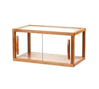 JNTFNE Vitrina de Panadería con Encimera de Madera Y Puertas de Vidrio, Vitrina de Pastelería para Cupcakes, Galletas, Pasteles Y Todos Los Postres Horneados Cherry Wood 48cm