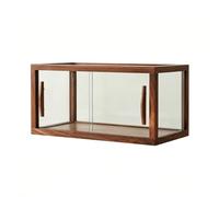 JNTFNE Vitrina de Panadería con Encimera de Madera Y Puertas de Vidrio, Vitrina de Pastelería para Cupcakes, Galletas, Pasteles Y Todos Los Postres Horneados Walnut Wood 48cm