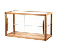 JNTFNE Vitrina de Panadería con Encimera de Madera Y Puertas de Vidrio, Vitrina de Pastelería para Cupcakes, Galletas, Pasteles Y Todos Los Postres Horneados Cherry Wood 60cm