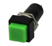 JNURGWLYH Lote de 100 pulsadores PBS-12B de 12 mm con botón pulsador Cuadrado de reinicio y Apagado SPST.(Green)