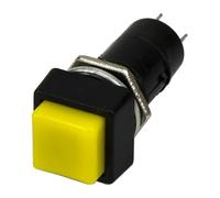 JNURGWLYH Lote de 100 pulsadores PBS-12B de 12 mm con botón pulsador Cuadrado de reinicio y Apagado SPST.(Giallo)