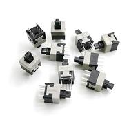JNURGWLYH Piezas de Repuesto Interruptor de botón autoblocante de 8,5 * 8,5 mm Interruptor táctil Micro Cuadrado Blanco Interruptor electrónico de Bricolaje 0.5A 30V 8.5x8.5(No Lock 10pcs)