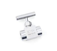 JNVFTCUX 2 uds 1/8 "1/4" 3/8 "1/2" Hilo Femenino 304 Control de Flujo Aguja Cierre Ajustable Acero Inoxidable con Mango una Forma(45665,Straight Type)