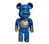 JNVHFGT Figurines, 28 cm/11 Pulgadas Oso violento Bloques de construcción Oso 400% figurita Hecha a Mano Juguete Coleccionable Ornamento de Moda un Regalo for su Hijo(Blue)