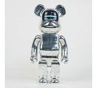 JNVHFGT Oso de Bloques de construcción de Oso violento, 28cm/11in Figurines 400％ decoración Coleccionable Juguete for Regalo Escultura de Adorno de Moda(Silver)