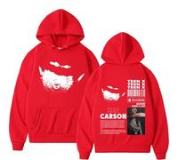 JNYEHSUI Sudadera con Capucha Chicos Oversize Suelta Moda Amantes Streetwear Casual Estilo Hip Hop Sudadera con Capucha Cantante Ken Carson Imprimir Patrones Manga Larga-Red||XX_l