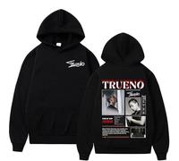 JNYEHSUI Sudadera con Capucha para Hombres Rapper Trueno Imprimir Patrones Manga Larga Casual Estilo Hip Hop Sudadera con Capucha Oversize Suelta Moda Amantes Streetwear-Black||4X_l