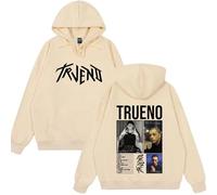 JNYEHSUI Sudadera con Capucha para Hombres Rapper Trueno Imprimir Patrones Streetwear Oversize Suelta Moda Amantes Manga Larga Casual Estilo Hip Hop Sudadera con Capucha-Khaki||4X_l