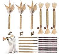 JNYUTEEN 20 Piezas Palitos de Hierba Gatera, 3 Estilos Masticar Palos Gato, Juguete para Cuidado Dental del Gato Palito de Hierba Gatera para Jueguen los Gatos