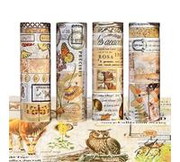 JNYUTEEN 20 Rollos Set de Washi Tape Vintage, Masking Tape Estético Cintas Adhesivas Decorativas, Washi Tape Retro Colorido para Scrapbooking Accesorios Manualidades y Proyectos DIY