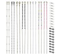 JNYUTEEN 8 Piezas Cadena para Gafas, Cordon Cadenas para Gafas con 20 Piezas Goma de Bucle, Elegante Retenedor de Gafa Cordón Gafa para Mujeres los Hombres