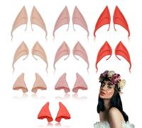 JNYUTEEN 9 Pares Orejas de Elfo de Látex, 3 Tamaños Orejas de Hada Suave para Cosplay Adulto, Accesorios para Vestir Elfos para Halloween Navidad Carnaval Elfo Cosplay Accesorios