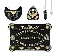 JNYUTEEN Juego de Tablero Ouija de Madera, Tablero de Adivinación Metafísico con Planchette, Tablero con Letras y Símbolos para Adultos y Aficionados