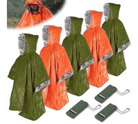 JNZLT 8 unidades de emergencia poncho de supervivencia, manta de emergencia, manta de rescate, bolsa de emergencia, bolsa de emergencia, manta térmica de primeros auxilios, adecuada para camping