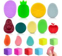 JNZLT - Juego de 18 Piedras sensoriales para aliviar el estrés, Fidget Toys para TDAH, ansiedad, Autismo, niños y Adultos (Silicona Multicolor)