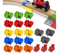JNZLT Juego de conectores de pista de 18 piezas + 3 topes de vía, compatible con Brio Duplo Conector de riel Adaptador Accesorios para trenes de juguete