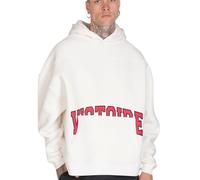 JO AND COPPER Sudadera con capucha para hombre de gran tamaño, con estampado, Blanco, L