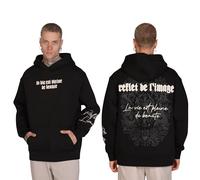 JO AND COPPER Sudadera con capucha para hombre de gran tamaño, con estampado, negro X, M