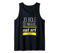 Jo Bole So Nihaal Sat Sri Akal Punjabi Sikh Gurmukhi Cita Camiseta sin Mangas