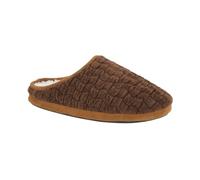 Jo & Joe Pantuflas acolchadas de microgamuza sintética con forro de piel de oveja sintética para hombre, Brown, 46 EU