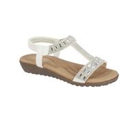Jo & Joe Sandalias acolchadas florales para mujer, cómodas sandalias de vacaciones, blanco diamante, 39 EU