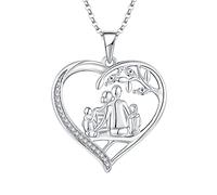 JO WISDOM Collar Familiar Albero della vita Plata de ley 925 Mujer,Colgante con Cadena Madre Hija Papá Hijo con 3A Circonia