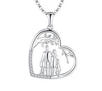 JO WISDOM Collar Familiar Albero della vita Plata de ley 925 Mujer,Colgante con Cadena Mamá Madre Hija Papá Hijo con 3A Circonia
