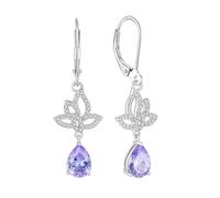 JO WISDOM Pendientes colgantes de mujer de mariposa de plata 925 con cristal de circonita 3A, joyas para mujer, Plata Plata 65.99 Child HE48113-B Variación, Circonia cúbica