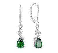 JO WISDOM Pendientes colgantes de plata 925 para mujer, diseño de infinito con forma de gota de infinito, circonita 3A, piedra de nacimiento, joyas para mujer, Gema, Circonia cúbica