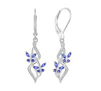 JO WISDOM Pendientes Infinito de Plata de ley 925 Mujer,Pendientes Mariposa con 5A Circonita Piedra natal de Septiembre Color Zafiro,Jewelry para Mujer Mamá