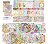 JOAASU 40 PCS Pegatinas 3D Escenas, DIY 3D Pegatinas Casa, Lindo Fun Cartoon 3D Sticker Scene, con 2 Pinzas, House Stickers Escenas para Adultos Niños, Alivio Creativo del Estrés