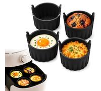 Joaecosmhui Molde Silicona para Freidora de Aire - 4 Piezas | Silikon Lebensmittelecht BPA Frei Airfryer Eierform Muffins Antihaft Wiederverwendbar Kompatibel Ninja Philips Cosori