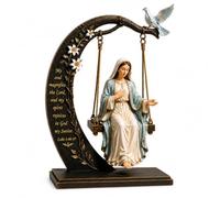 Joalpysm Estatua de madera Santa María en columpio, decoración catolica del