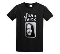Joan Baez Poster Men's T-Shirt Unisex Black Cotton Print tee Shirts S