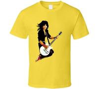 Joan Jett Rocker Runaways 80s Retro Rock N Roll T Shirt Yellow L