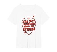 Joan Jett y los Corazones Negros - Mala reputación Camiseta, Mujer Tallas Grandes, Blanco, 1XL Grande