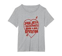 Joan Jett y los Corazones Negros - Mala reputación Camiseta, Mujer Tallas Grandes, Gris Jaspeado, 5XL Grande