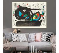 Joan Miró《Homenaje a Joan Prats》 Lienzo Impreso, Póster para Decoración de Pared en Sala de Estar Moderna (70x100cm/Sin Marco)