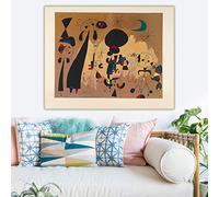 Joan Miro 《Mujer luna star.1963 》Surrealismo Lienzo Pintura al óleo Obra de arte Póster Imagen Fondo Decoración del hogar Impresiones en lienzo 50x70cm Sin marco
